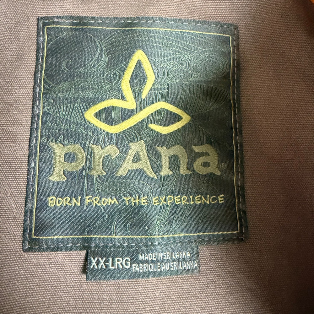 PrAna Mens XXL Khaki Brown Canvas Flannel Lined Full Zip Work Jacket Coat - Picture 8 of 12